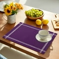 thumbnail image 5 of Placemats Set of 6, Solid Purple Color Place Mats Purple Tablemats Washable Placemat Table Decoration for Kitchen Table Dinner Party Home Decor Indoor Outdoor 13x19 Inch, 5 of 9