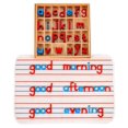 thumbnail image 1 of Kghios Montessori Alfabeto móvil pequeño de Madera con Caja y tapete Grande Materiales de Aprendizaje de ortografía preescolar Juguetes (Rojo y Azul), 1 of 5