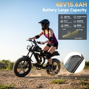 Electric Bike for Adults 20 Fat Tire, Max 32MPH Ebike, 1500W Peak E-Mountain Bike 48V 15Ah UL2849