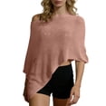 thumbnail image 3 of Feancey Sheer Poncho for Women Trendy Asymmetrical Beach Cover Ups Lightweight See Through Summer Shawl Tops for Swim Vacation Dailywear Watermelon Red Free Size, 3 of 9
