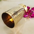 thumbnail image 3 of Pure Brass Glass Tumbler With Embossed Design Set Of 2 - Gold, 270ml Each | Drinkware & Tableware, Jug For Serving & Drinking Water Tableware - Hand Made, Easy To Carry, Easy To Clean, 3 of 5