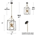 thumbnail image 5 of Zevni 8-Light Brass Gold Island Chandelier, Black Hanging Pendant Light, Modern Farmhouse Hanging Light for Dining Room, 5 of 6