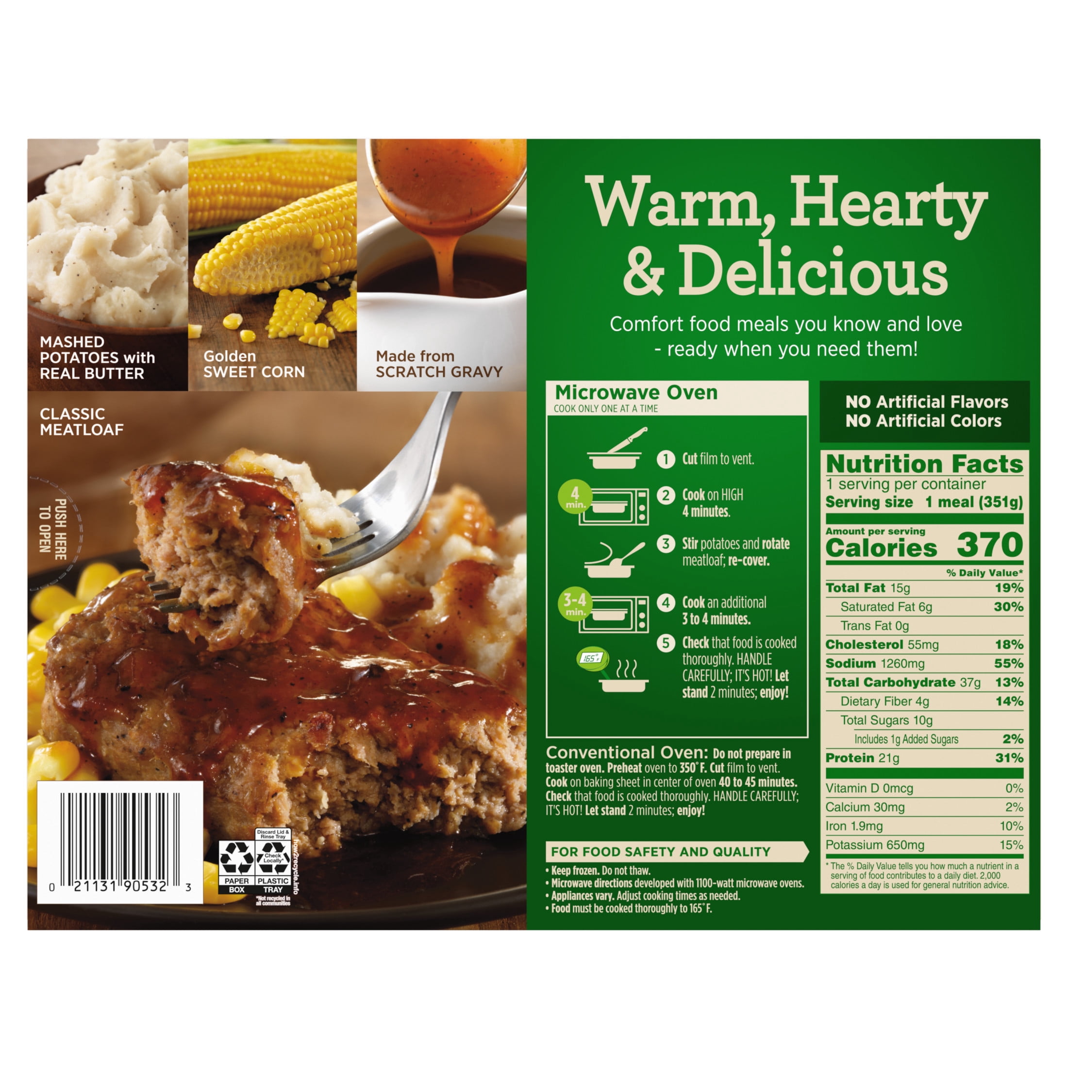 Marie Callender's Meat Loaf & Gravy, Frozen Meal, 12.4 oz.