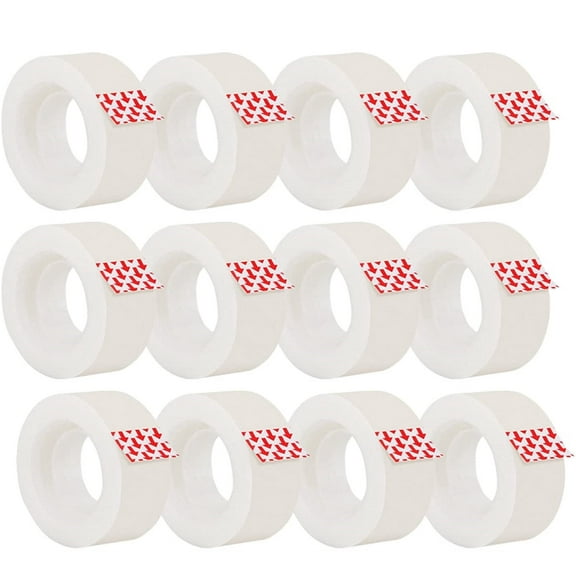 Invisible Tape Refill,Translucent Tape Gift Wrap Tape for Dispenser Bexikou 12 Rolls Tearable Clear Invisible Premium Transparent Tapes Refills for Office Desk Supplies