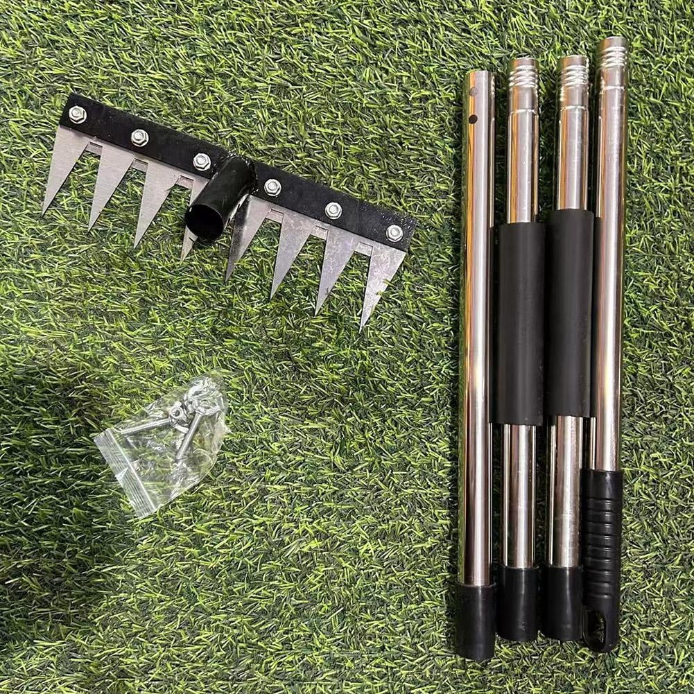 Manganese Steel Weed Puller with Long Handle, 61 Inch Manual Weeding Rake and Garden Hoe for Yard, Heavy Duty Uprooting Tool for Lawn and Garden