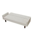 thumbnail image 5 of Segmart Linen Reversible Chaise Pull Out Bed Upholstered Sofa, Beige, 5 of 9