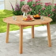thumbnail image 2 of Gymax Round Patio Dining Table Acacia Wood Outdoor Dining Table w/ 2'' Umbrella Hole, 2 of 10
