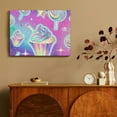 thumbnail image 4 of Fenyluxe Canvas Wall Art Cupcake Lollipop Star Wall Decor for Bedroom Kitchen Ready to Hang Room Home Art Decor Prints 16x12in, 4 of 6