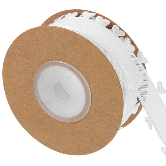 HONITANO 1 Roll Heart Ribbons for Craft Enthusiasts and in White Polyester