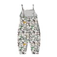thumbnail image 4 of Toddler Baby Girls Jumpsuits Kids Cartoon Print Strap Romper Backless Harem Pants Bodysuit Outfits with Pockets 1-6 Years, 4 of 5