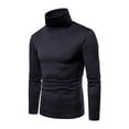 thumbnail image 2 of Men Thermal High Collar Turtleneck Slim Fit Pullover Long Sleeve Ribbed Knit Sweater Stretch Basic Shirts Tops, 2 of 5