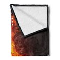 thumbnail image 2 of Guitar Soft Flannel Fleece Throw Blanket, Cool Passionate Design of an Item Illustrated in Water and Orange Effects, Cozy Plush for Indoor and Outdoor Use, 70" x 90", Charcoal Grey, by Ambesonne, 2 of 5
