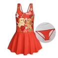 thumbnail image 6 of COEQINE Girls Tank Neck One Piece Swimsuit with Skirt & Liner, Sleeveless Wide Straps V-Back Summer Swim Dress for Swim Lessons & Water Play, Ages 6-7, Cute Dog Strawberry, 6 of 8