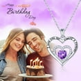 thumbnail image 4 of TURANDOSS Forever Love Heart Necklaces Gifts for Women 925 Sterling Silver Birthstone Necklace for Women Anniversary Valentines Day Gifts for Her, 4 of 7