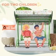 thumbnail image 6 of Qaba Kids Patio Swing, 2-Seater Outdoor Porch Swing Bench with Adjustable Canopy, Safety Belt for Patio, Garden, Poolside, Balcony, Green, 6 of 9