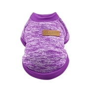 YUEHAO Pet Supplies Pet Dog Puppy Classic Sweater Sweater Clothes Warm Sweater Winter Purple
