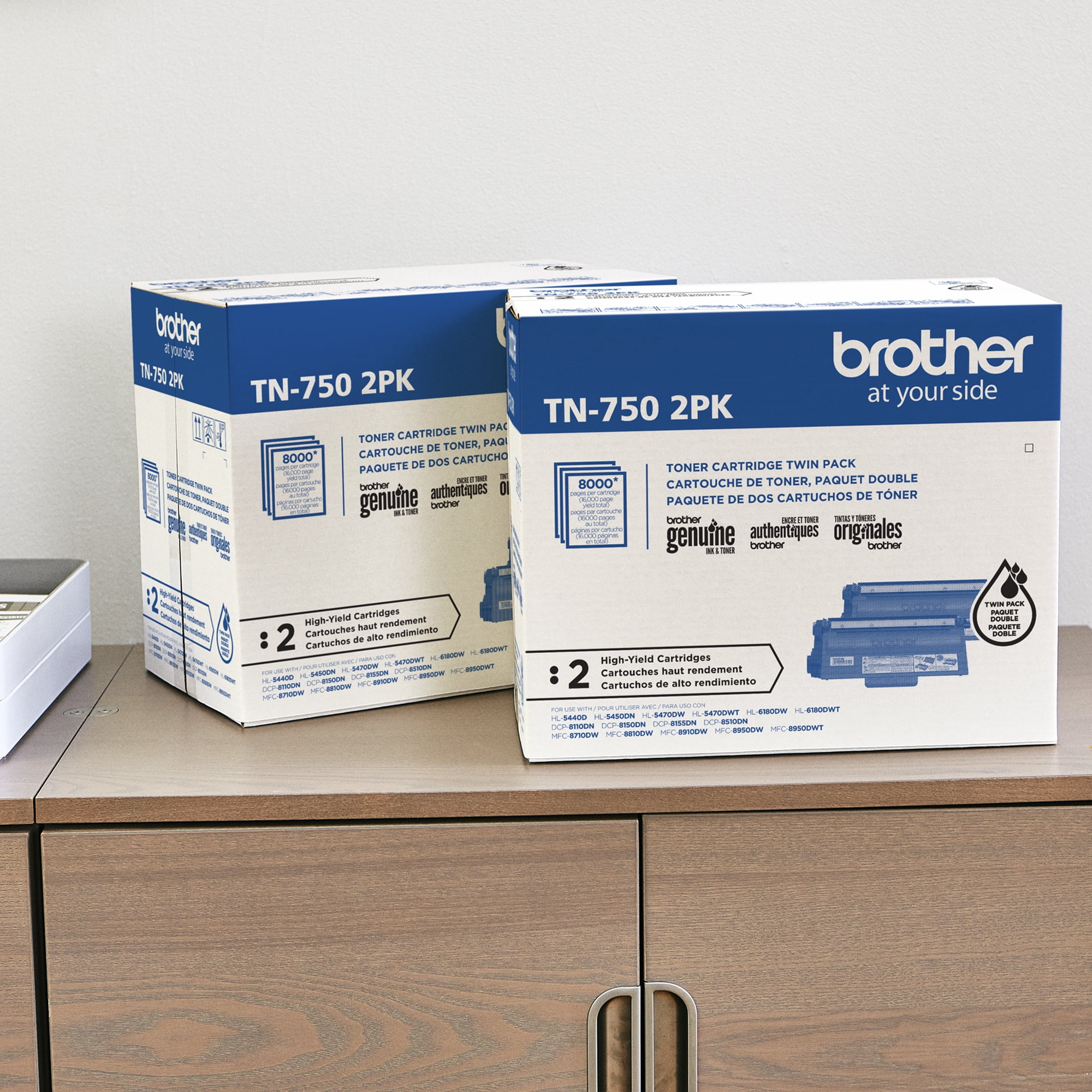 Brother Genuine High-yield Black Printer Toner Cartridge, TN7502PK