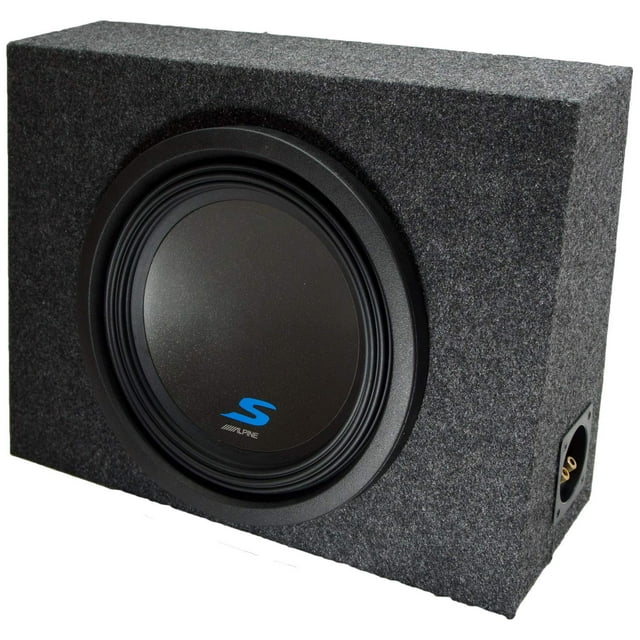 Alpine Bundle Compatible with Universal Vehicles S-W12D4 Single 12" Loaded Sub Box Enclosure