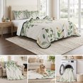 thumbnail image 6 of Twin Quilt Set 68''x86'', Sage Green Eucalyptus Lightweight Summer Bedspread Coverlet Set with 2 Pillow Shams, Farmhouse Weeping Leaves Linen Breathable All Season Quilt Bedding for Dorm/Bedroom, 6 of 9