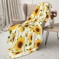 thumbnail image 3 of Sikiie European-style Pattern Sunflower A Cozy Flannel Fleece Throw Blanket: Lightweight & Thick for All Seasons - Perfect for Women, Men, & Kids"80"x60", 3 of 6