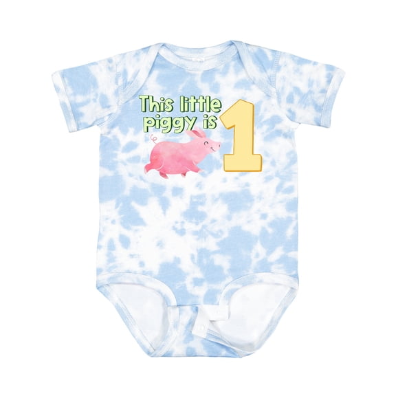Inktastic This Little Piggy is 1 Boys or Girls Baby Bodysuit