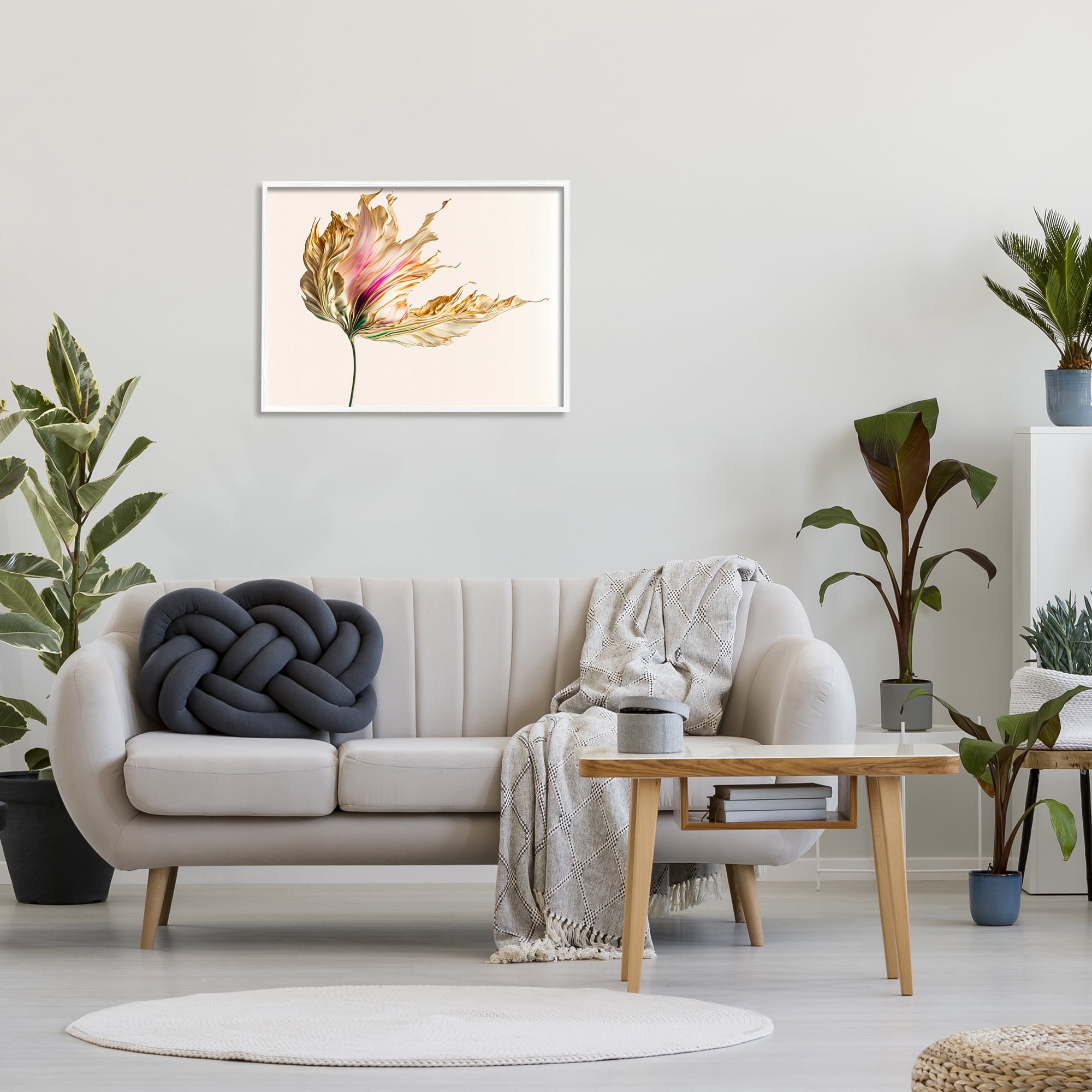 Stupell Industries Abstract Lily Petals Botanical & Floral Painting White Framed Art Print Wall Art, 30 x 24