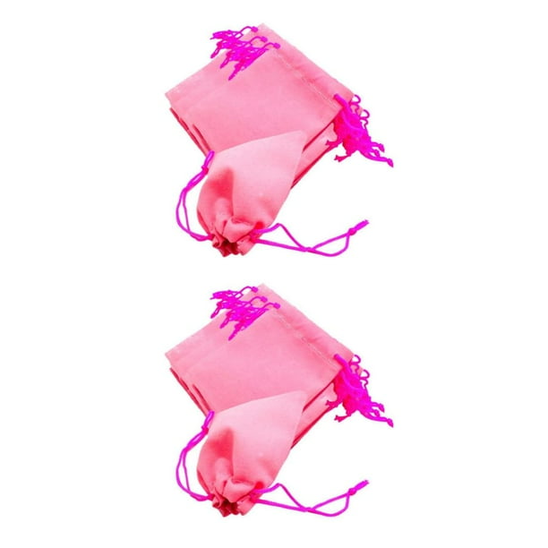 Toystoory 50 bolsas de terciopelo con cordón para boda, bolsa de regalo de Navidad, color rosa Tipo 1 2piezas