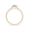 thumbnail image 2 of Angara Natural 0.4 Ct. Aquamarine with Diamond Halo Ring in 14K Rose Gold for Women (Ring Size: 11), 2 of 9