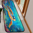 thumbnail image 6 of CURLYOOT Nautical Coastal Runner Rug 2'x6' Washable Kitchen Runner Rug Indoor Non Slip Laundry Rugs Sea Turtle Floor Carpet for Hallway Kitchen Entryway Bedroom Living Room, 6 of 9
