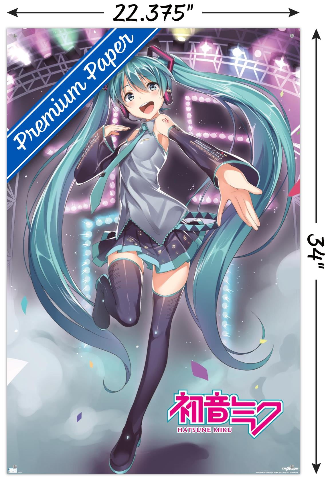 Hatsune Miku - Stage Lights Wall Poster with Pushpins, 22.375" x 34"