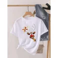 thumbnail image 3 of Camiseta con estampado de ciervo de dibujos animados para mujer, Top de vacaciones de Navidad, camisa de Año Nuevo para mujer, ropa, camiseta gráfica, 3 of 5