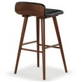 thumbnail image 6 of Safavieh Tazmyn Wood and Leather  Barstool in Black / Walnut, 6 of 12