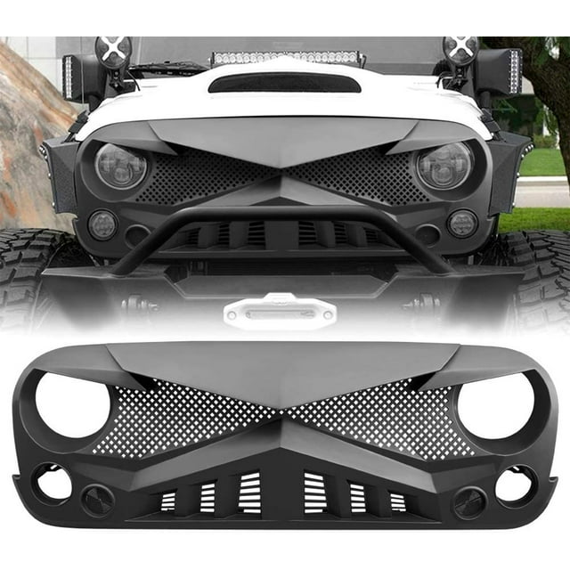 American Modified Grille avant Hawke pour Modèles Jeep 2007 à 2018, Noir Mat