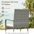 thumbnail image 6 of Costway 3 PCS Patio Furniture Set with Seat Cushions & Tempered Glass Tabletop Gray & White, 6 of 10
