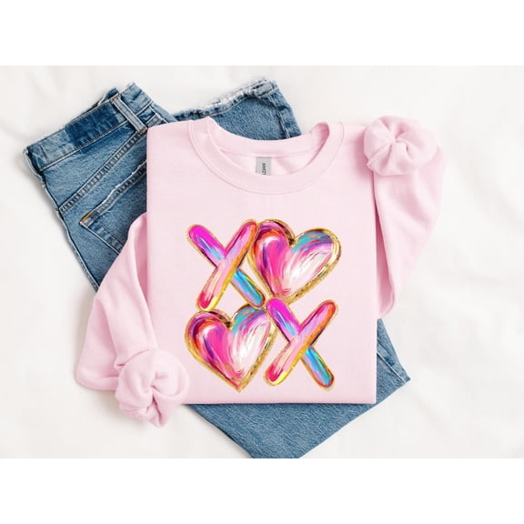 Valentines Day Heart XOXO Retro XOXO Love Women Valentine's Day Sweatshirt Cute XOXO