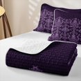 thumbnail image 4 of Erosebridal Purple Baroque Damask Bed Spread Queen for Women Girls, Boho Stripe Flower Queen Coverlet Set, 3 Pieces, 4 of 7
