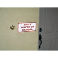 thumbnail image 2 of Smile You're on Camera Stickers (2 Pack), Home Security Stickers for House Business, Camera Warning Sign Outdoor/Indoor, Easy Peel and Stick Sticker by Curb-N-Sign, 2 of 5