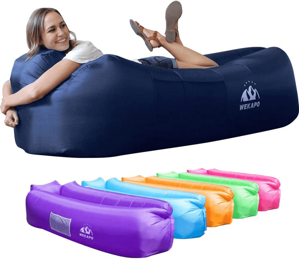 Inflatable Lounger Air Sofa Sleeping Bed Portable Waterproof& Anti-Air Leaking Design-Ideal Couch for Backyard Lakeside Beach Traveling Camping Picnics & Music Festivals