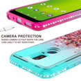 thumbnail image 5 of Liquid Glitter Phone Case for AT&T Motivate 2 Case, Cricket Icon 3 Case, Splendor Case Cover w/Tempered Glass Screen Protector - Pink/Teal, 5 of 5