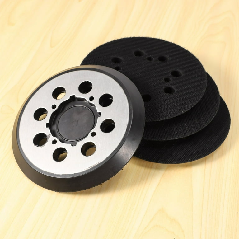 2 Pieces 5 Inch 8 Hole Hook and Loop Orbital Sander Replacement Pad Backing  Pad (Black,)