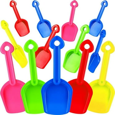 JINGYANG 12 Pcs Sand Shovels for Kids Beach Shovels Bulk 7.7'' Colorful Toy Scoop Set Summer Beach Toys, Random Colors