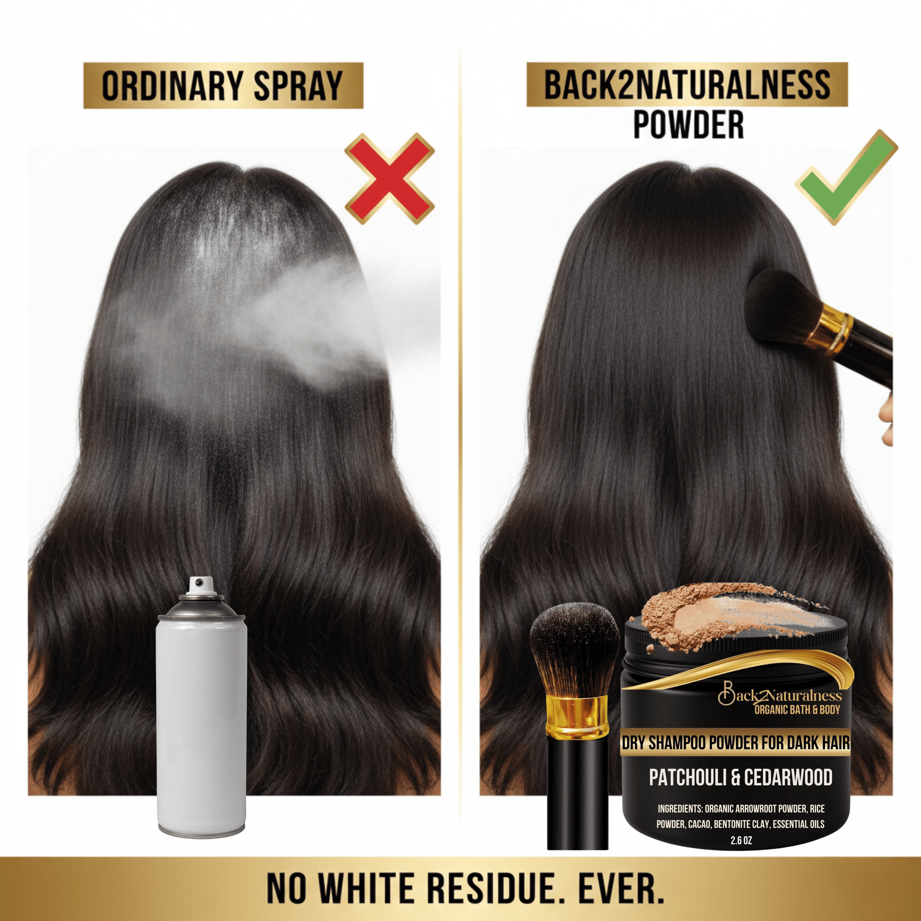 Back2Naturalness Dry Shampoo Powder, Natural Scalp Care, Patchouli and Cedarwood, 3.5 oz, 2 Pack