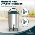 thumbnail image 3 of Vollum Stainles Steel Insulated Beverage Dispenser  Insulated Thermal Hot and Cold Beverage Dispenser  10 Liter Drink Dispenser with Spigot for Hot Tea & Coffee, Cold Milk, Water, Juice & More RED, 3 of 6