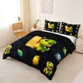 thumbnail image 3 of Erosebridal Kids Dinosaur Queen Duvet Cover Set for Boys Girls, Dino Letter V Bedding, Black Reversible 3pcs, 1 Duvet Cover and 2 Pillowcases (No Comforter), 3 of 6