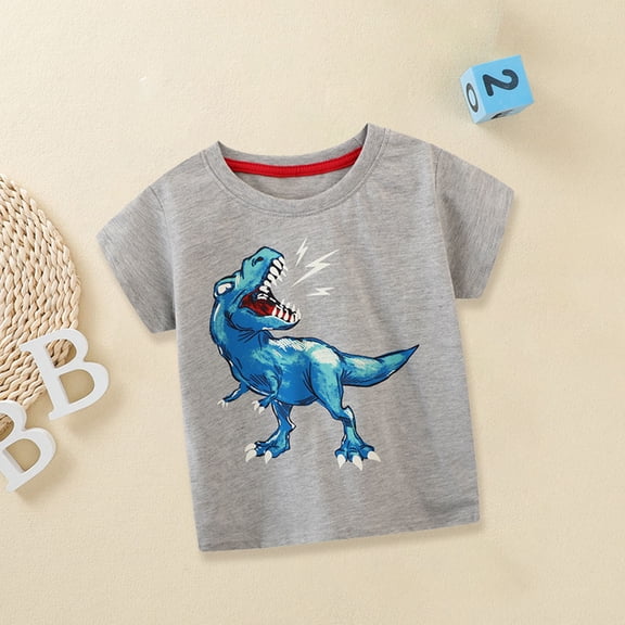 Vedolay Tops Boys' Shirts Classic Collared Summer Short Sleeve Tshirt Solid Cotton Tops,Silver 12-24 Months