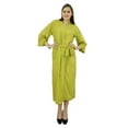 thumbnail image 4 of Bimba Women Long Solid Belt Robe Soft Modal Cotton Wrap Round Plain Bath Robe, 4 of 6