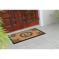 thumbnail image 3 of A1HC First Impression Brown/Black Vinyl/Coir 30-inch x 48-inch Floral Monogrammed Double Doormat, 3 of 9