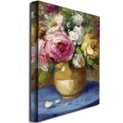Trademark Fine Art "Flowers in a Gold Vase" Canvas Art