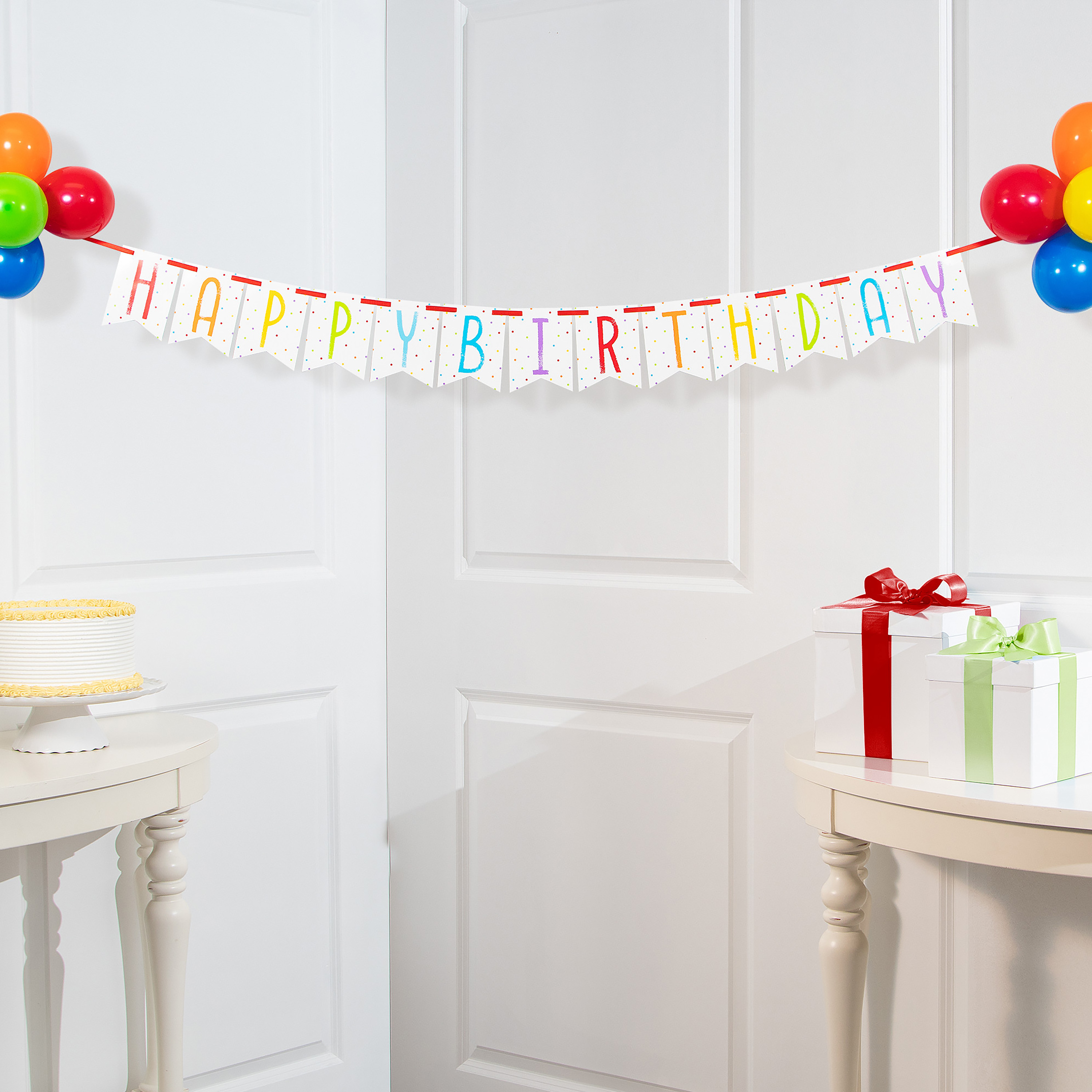 Creative Converting Multi-color Birthday Balloon Bash Paper Party Decoration Kits, (7 Pieces)
