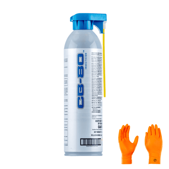 CB-80 Synergized Aerosol Insecticide 17oz | Premium USA Supply Gloves for Safe Eradication | USA Supply Pest ID Card